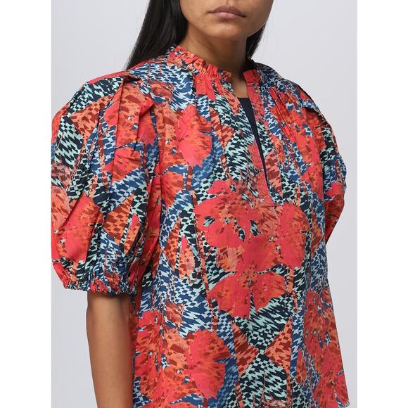 Ulla Johnson Tillie Puff Sleeve Top Flamingo Sz 0 - Picture 2 of 7